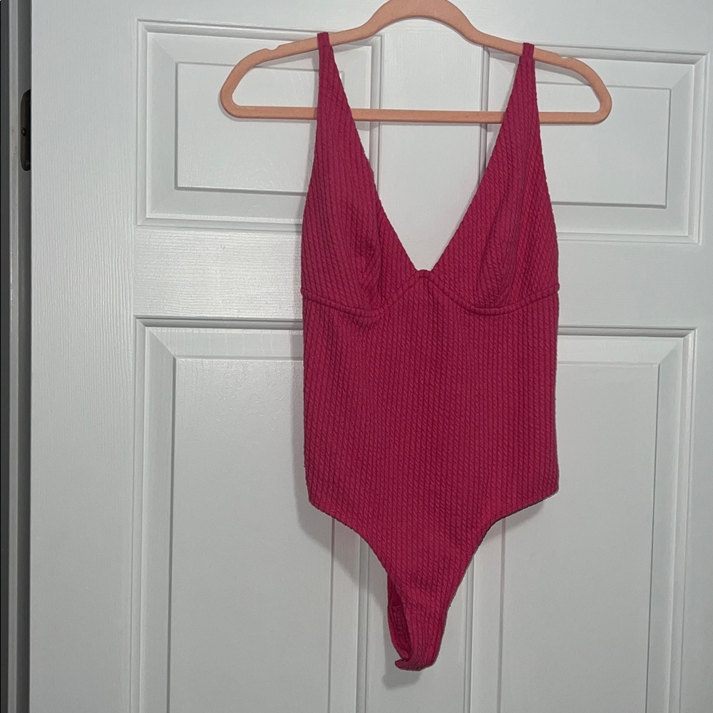 Wild Fable Ribbed Thong Bodysuit